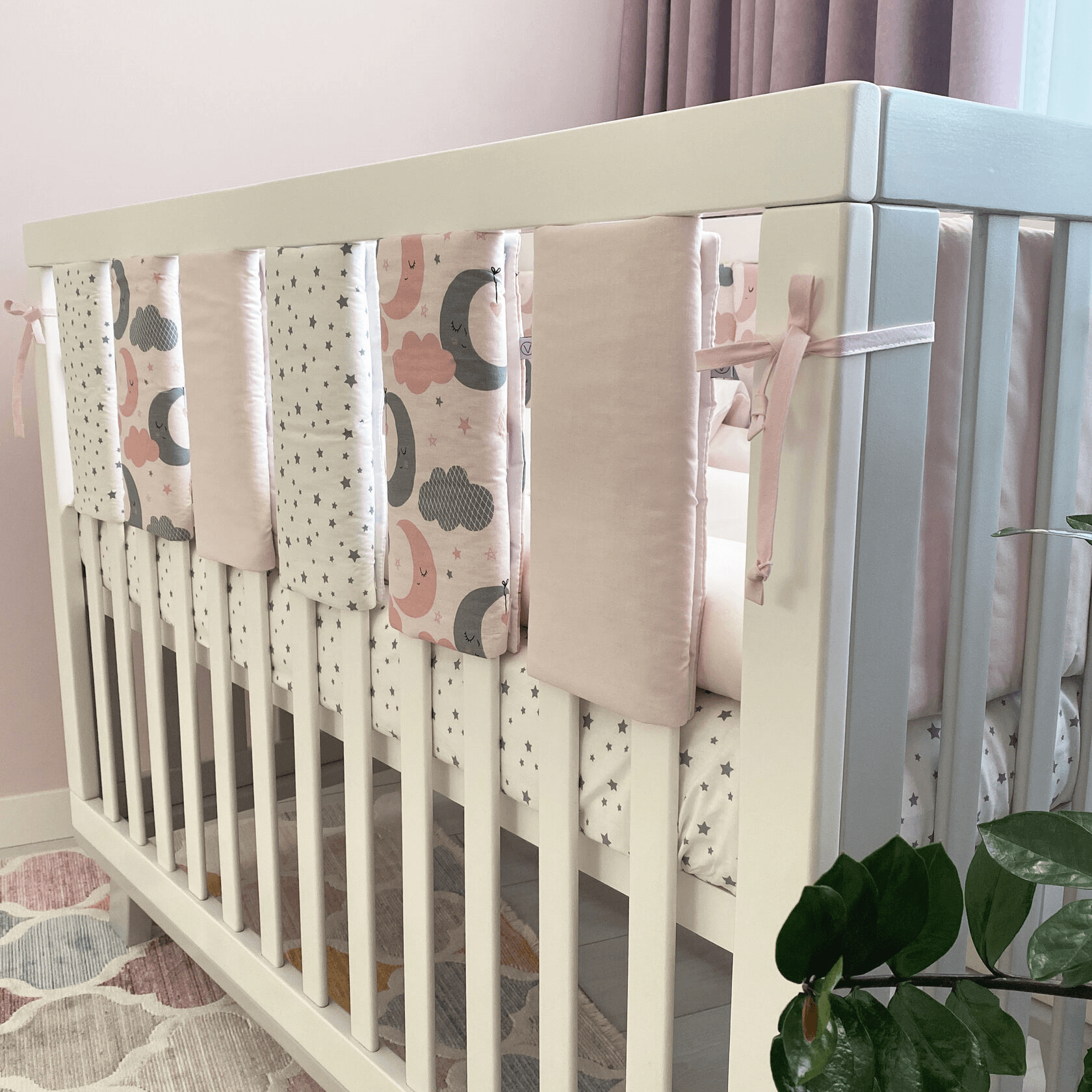 Фенс бамперы на кроватку Veres Sleepy moon pink Розовый 6 шт 154.05.01