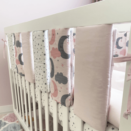 Фенс бамперы на кроватку Veres Sleepy moon pink Розовый 6 шт 154.05.01