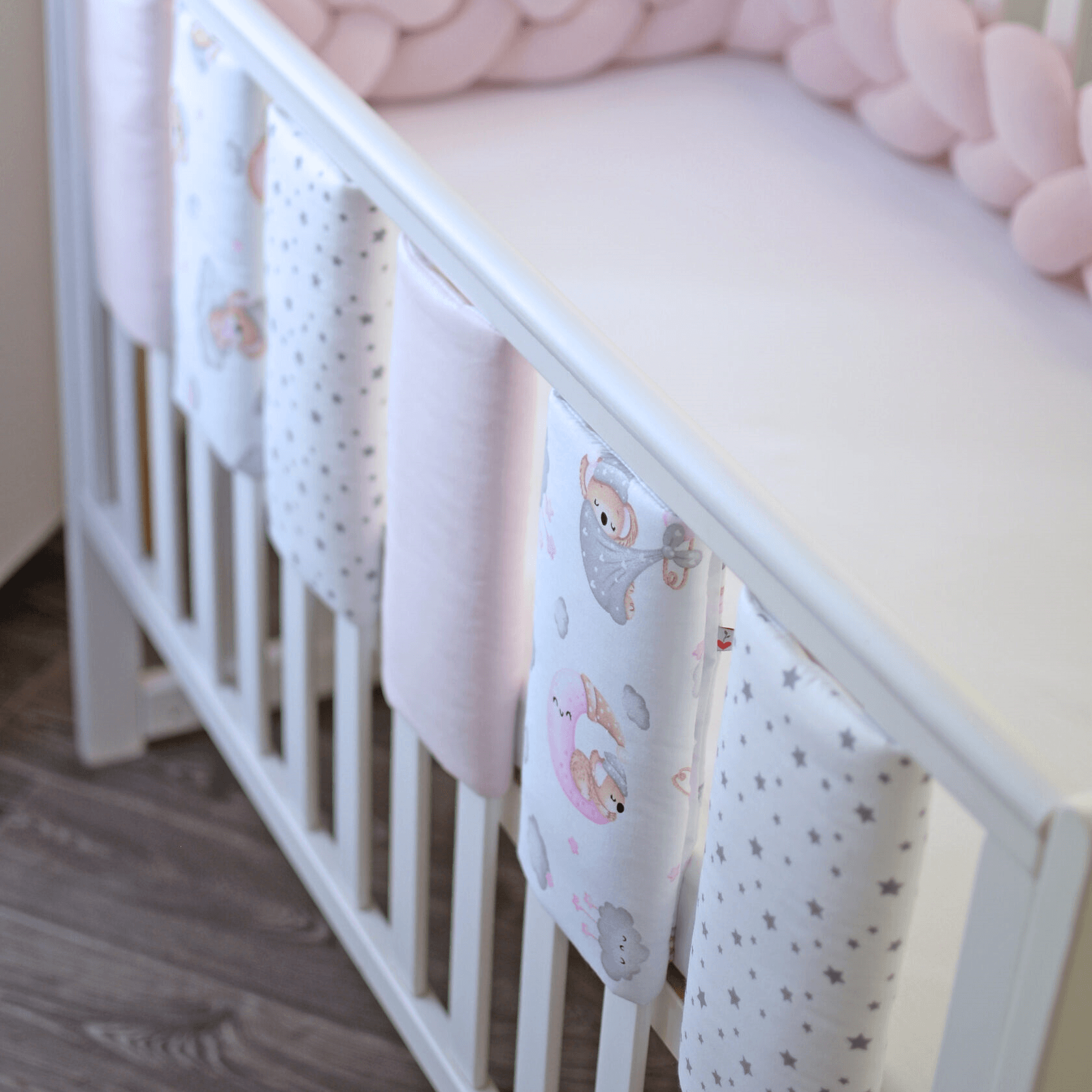 Фенс бамперы на кроватку Veres Sleepy moon pink-2 Розовый 6 шт 154.05.01.1