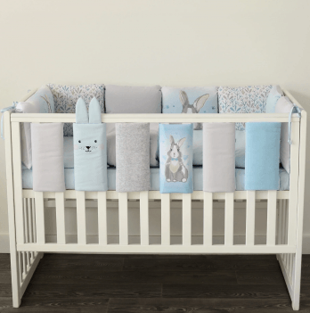 Фенс бамперы на кроватку Veres Summer Bunny blue Голубой 6 шт 154.05.10