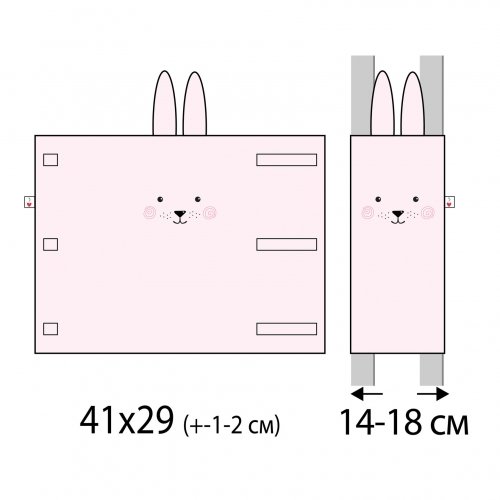 Фенс бамперы на кроватку Veres Summer Bunny pink Розовый 6 шт 154.05.11