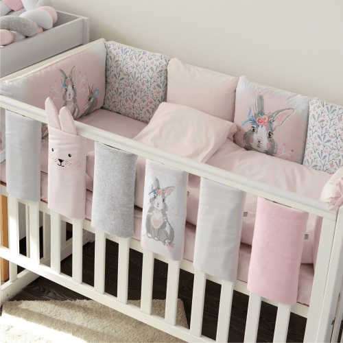 Фенс бамперы на кроватку Veres Summer Bunny pink Розовый 6 шт 154.05.11