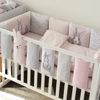 Фенс бамперы на кроватку Veres Summer Bunny pink Розовый 6 шт 154.05.11