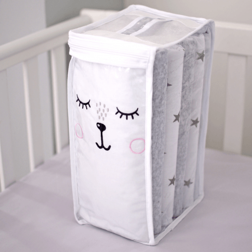 Фенс бамперы на кроватку Veres Универсальный Серый/Белый 6 шт 154.05.15