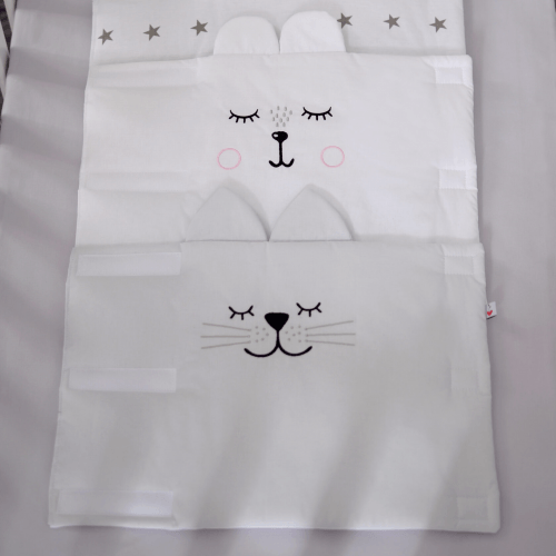 Фенс бамперы на кроватку Veres Универсальный Серый/Белый 6 шт 154.05.15