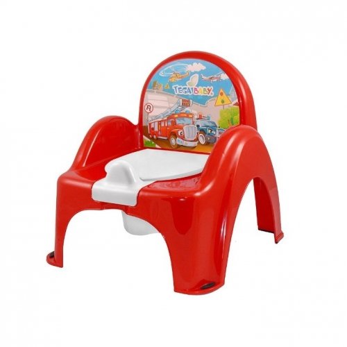 Музыкальный горшок стульчик Tega baby Авто Красный РО-053-121