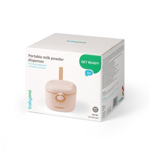 Портативный контейнер для сухой смеси с мерной ложечкой BabyOno Бежевый 240 мл 1544/02