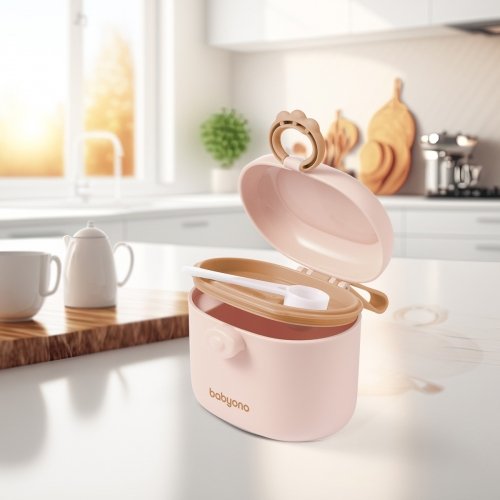 Портативный контейнер для сухой смеси с мерной ложечкой BabyOno Бежевый 240 мл 1544/02