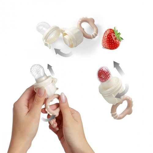 Ниблер силиконовый BabyOno Дино Бежевый 1551/03