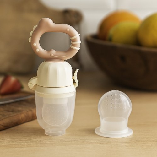 Ниблер силиконовый BabyOno Дино Бежевый 1551/03