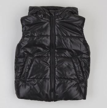 Демисезонная детская жилетка ЛяЛя 6 - 17 лет Плащевка Черный/Молочный 4ПЛ116_3-102