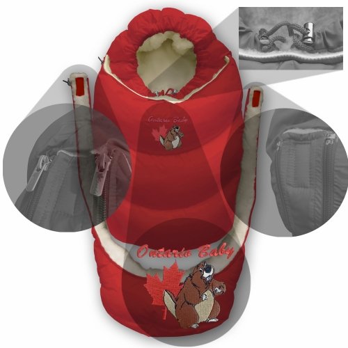 Конверт в коляску на овчине трансформер Ontario Baby Alaska Size control Красный ART-0000059