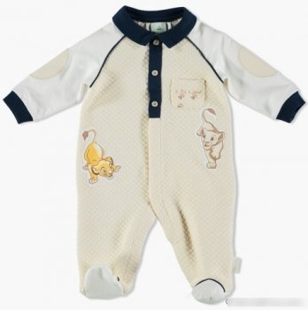 Человечек трикотажный BRUMS Simba, молочный с синим воротничком