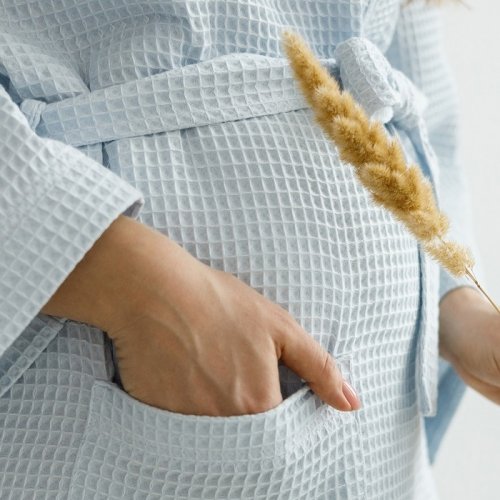 Вафельный халат для беременных Magbaby Mary Голубой 103361