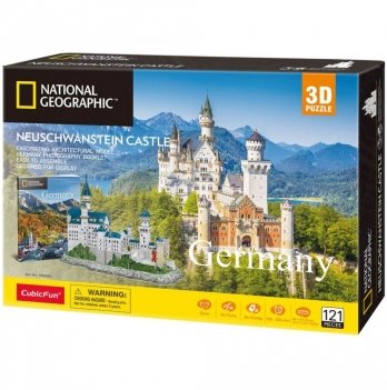 3D пазл CubicFun National Geographic Замок Нойшванштайн 121 шт DS0990h