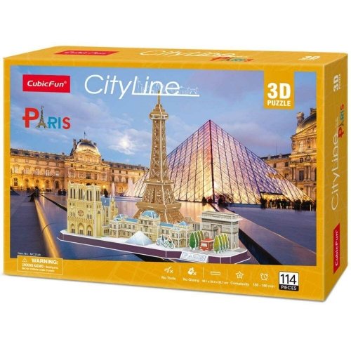 3D пазл CubicFun City Line Париж 114 шт MC254h