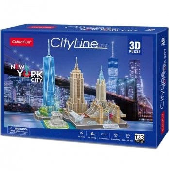 3D пазл CubicFun City Line Нью-Йорк 123 шт MC255h