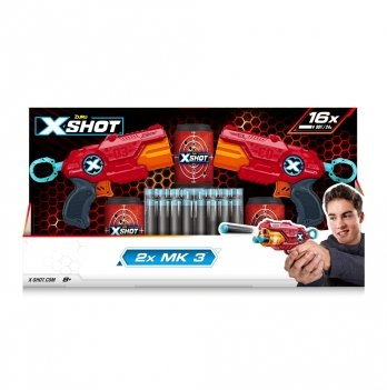 Детская игрушка бластер набор Zuru X-Shot Red Excel MK 3 Double 36432R