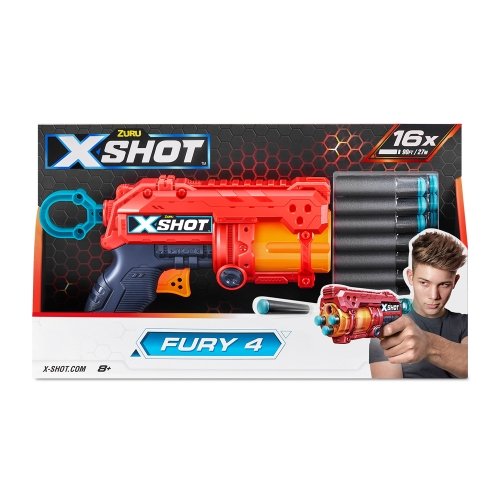 Детская игрушка бластер Zuru X-Shot Red Excel FURY 4 36377R