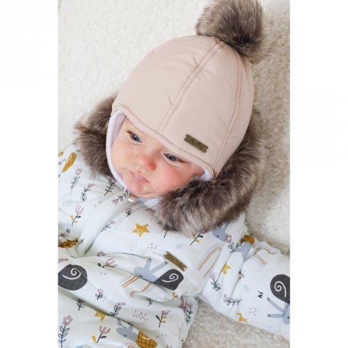 Зимняя шапка детская Magbaby Аляска 0-2 года Бежевый 103226