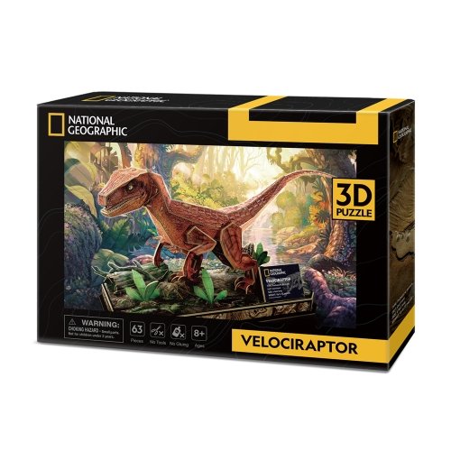3D пазл CubicFun National Geographic Dino Велоцираптор 63 шт DS1053h