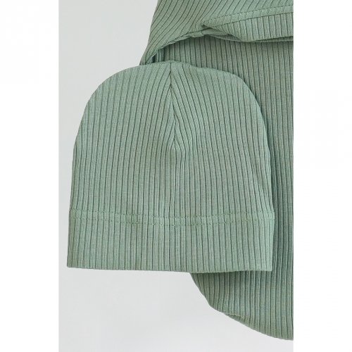 Евро пеленка кокон на липучках и шапка для новорожденных Magbaby Strip Зеленый 107388