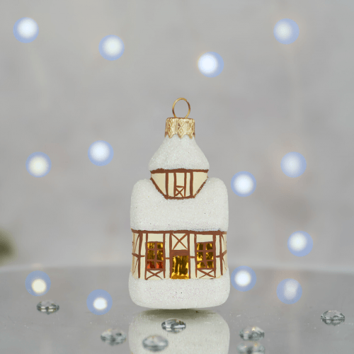 Елочная игрушка Santa Shop Зимовий палац Белый 8 см 4820001180152