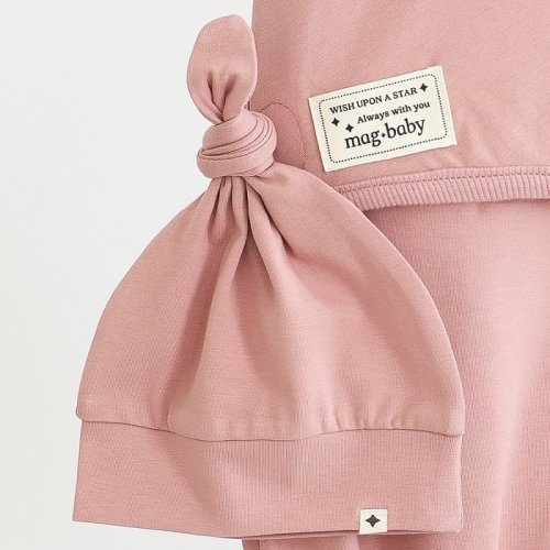 Евро пеленка кокон на липучках и шапка для новорожденных Magbaby Каспер безразмерная Розовый 100319