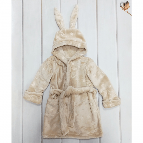 Махровый халат для детей ЛяЛя 1 - 5 лет Велсофт Бежевый/Кофейный 16МХ101_5-881