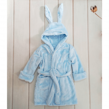 Махровый халат для детей ЛяЛя 1 - 5 лет Велсофт Светло-голубой 16МХ101_5-913