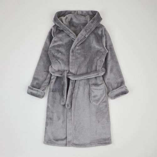 Махровый халат для детей ЛяЛя 5 - 17 лет Велсофт Темно-серый 16МХ102_5-522