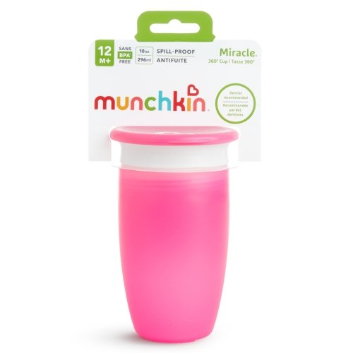 Чашка непроливайка Munchkin Miracle 360 с крышкой 296 мл Розовый 051859