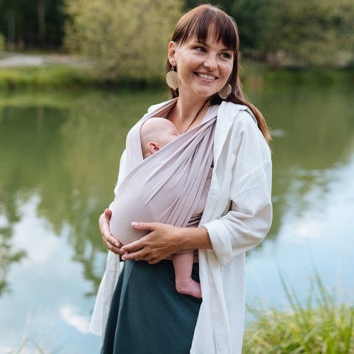 Трикотажный слинг шарф для новорожденных Love & Carry Сакура 3 - 12 кг Светло-розовый LC428