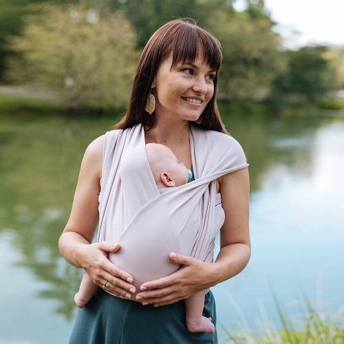 Трикотажный слинг шарф для новорожденных Love & Carry Сакура 3 - 12 кг Светло-розовый LC428