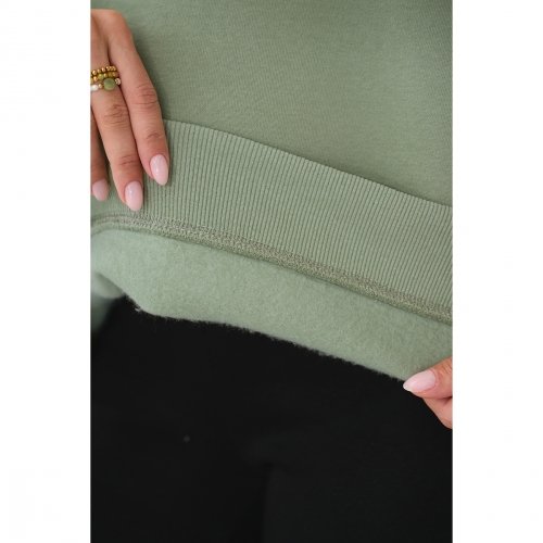 Худи для беременных и кормящих с начесом Юла Мама Angel Оливковый SW-45.021