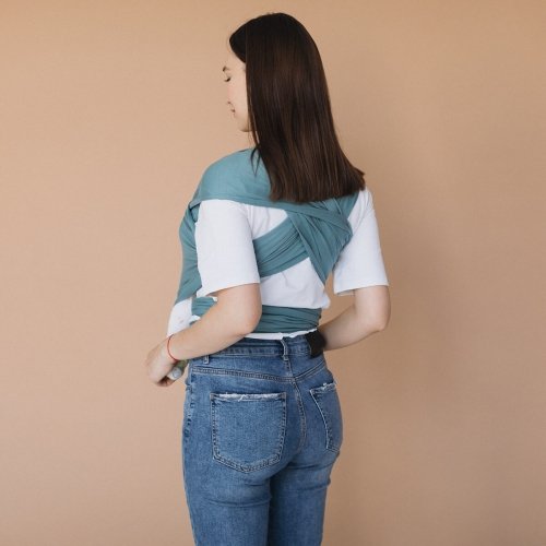 Трикотажный слинг шарф для новорожденных Love & Carry Лагуна 3 - 12 кг Голубой LC453