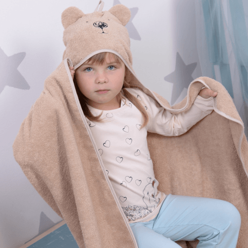 Детское полотенце уголок Veres Bear beige Бежевый 80х120 см 190.03