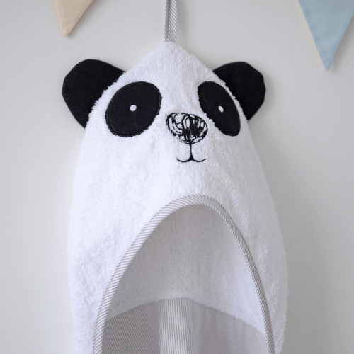 Детское полотенце уголок Veres Panda Белый/Черный 80х120 см 190.04