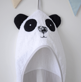 Детское полотенце уголок Veres Panda Белый/Черный 80х120 см 190.04