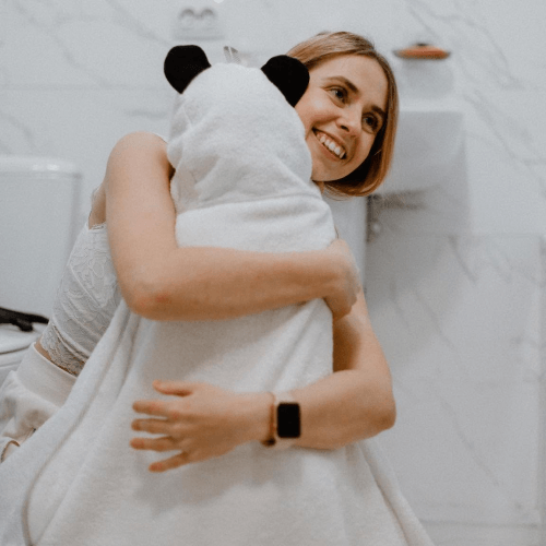 Детское полотенце уголок Veres Panda Белый/Черный 80х120 см 190.04