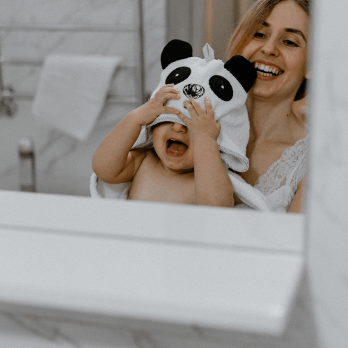 Детское полотенце уголок Veres Panda Белый/Черный 80х120 см 190.04