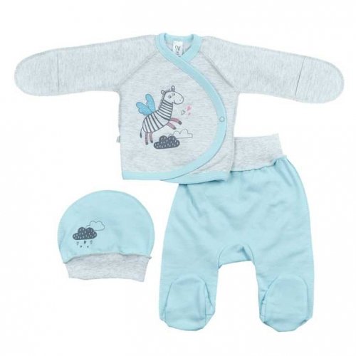 Набор одежды для новорожденного Sweet Mario Серый/Голубой 3-07-2