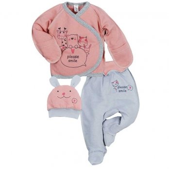 Набор одежды для новорожденного Sweet Mario Розовый/Серый 3-07-6