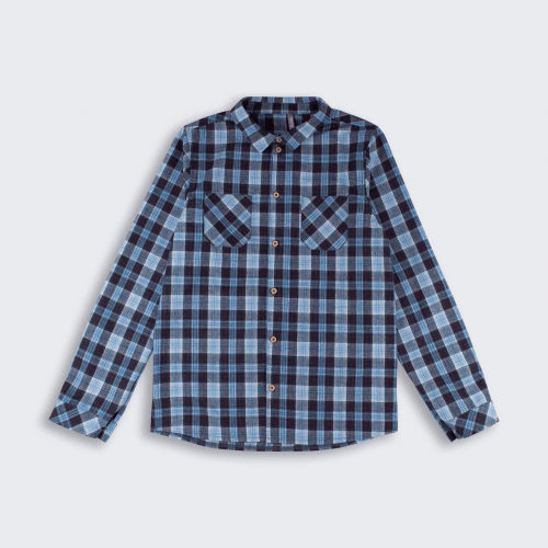 Детская фланелевая рубашка Bembi Autumn 2025 7 - 13 лет Фланель Голубой РБ205