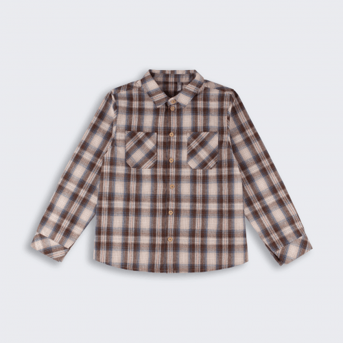 Детская фланелевая рубашка Bembi Autumn 2025 7 - 13 лет Фланель Коричневый РБ205