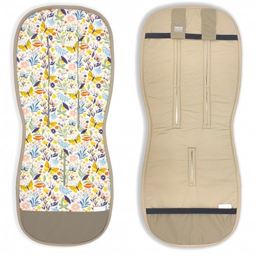 Матрасик в коляску ДоРечі Мотыльки Бежевый/Зеленый 89х37 см 1930_30