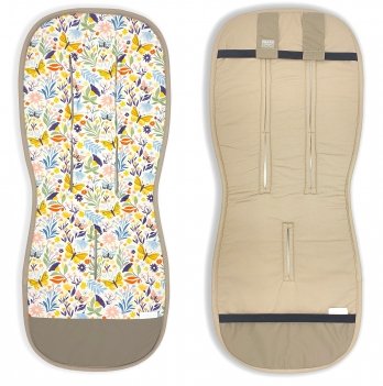 Матрасик в коляску ДоРечі Мотыльки Бежевый/Зеленый 89х37 см 1930_30