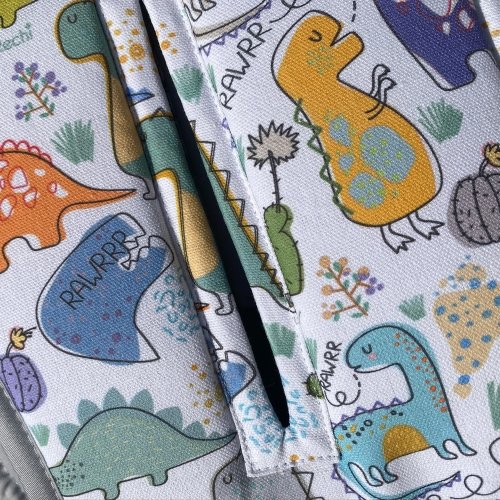 Матрасик в коляску ДоРечі Динозавры Серый 89х37 см 1930_32