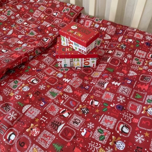 Детское постельное белье в кроватку BetiS Новий рік Ранфорс Красный 27689780