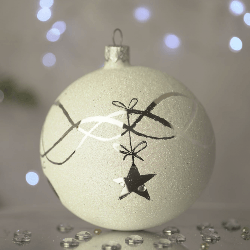 Новогодний шар на елку Santa Shop Сахарная Елочные украшения Молочный 10 см 7806723209200